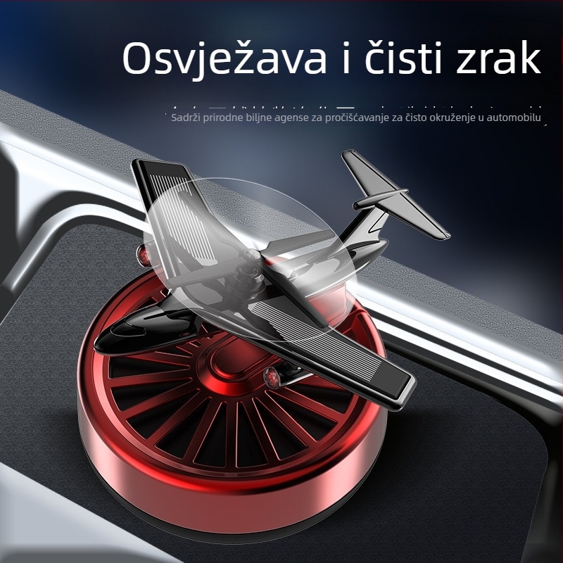 Difuzor mirisa za automobil s dizajnom aviona, okruglo tijelo od legure, moderan stil, mogućnost prilagodbe