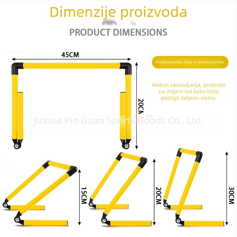 Prilagodljiv okvir za prepreke za nogometni trening – set malih okvira, PVC (PVC; Prilagodljivo: Da; Brend: Crown; Trening pomagala; Primjenjivi sportovi: Nogomet)