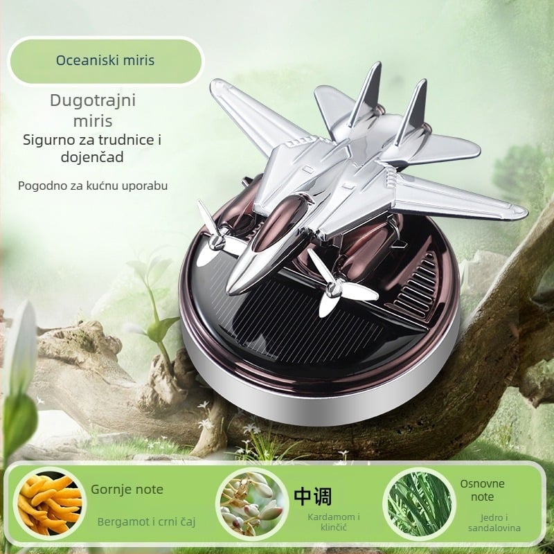 Soln rotirajući automobilni aromaterapijski difuzor s ABS držačem parfema, 5–10 ml, miris jasmina, dekorativni dodatak za sjedalo