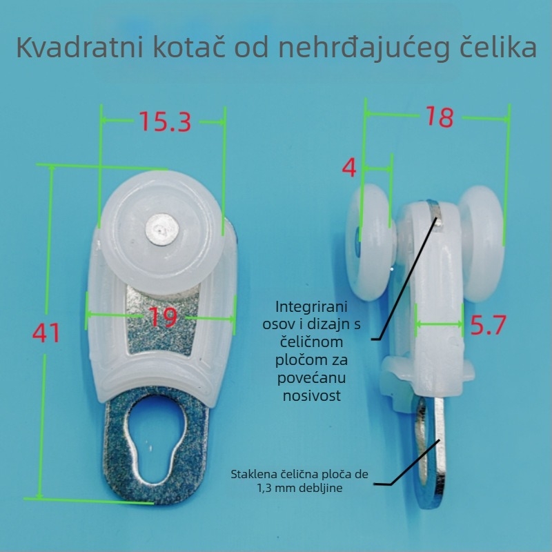 Integrirani stropni panel s mrežom ćelijske strukture za kućicu zavjesa: pribor za vodilicu, legirani ležajni kolut, poklop utora i završna zaključna glava.