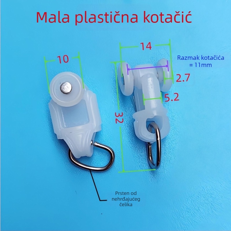 Integrirani stropni panel s mrežom ćelijske strukture za kućicu zavjesa: pribor za vodilicu, legirani ležajni kolut, poklop utora i završna zaključna glava.