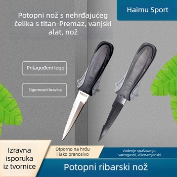 Nerđajući čelik nož za ronjenje s rezom za linije i ribolovnim nožem — prilagodljiv