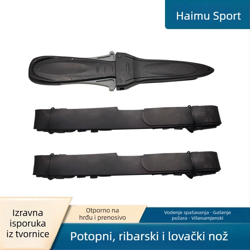 Nerđajući čelik nož za ronjenje s rezom za linije i ribolovnim nožem — prilagodljiv