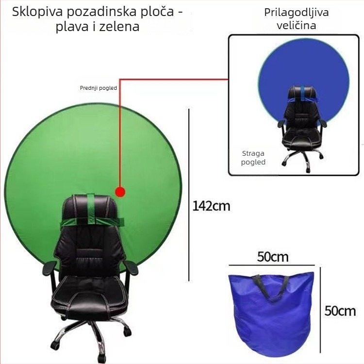 Pozadinska tkanina — Neutral marka, poliester tafta, 0,6 kg, uključuje pozadinski zaslon i torbu za pohranu