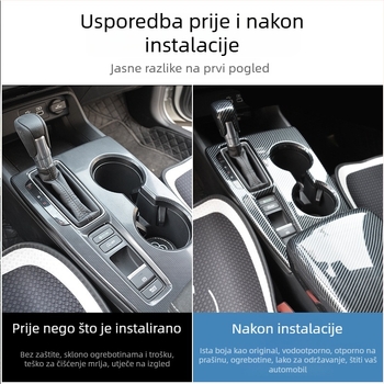 Unutarnja prilagodba za Honda Civic 11. generacije: okvir središnjeg pločnog sustava s stražnjim otvorom za ventilaciju i staklenim prekidačem, ABS