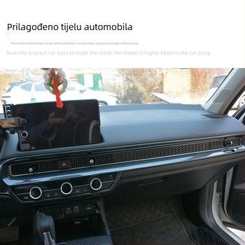 Unutarnja prilagodba za Honda Civic 11. generacije: okvir središnjeg pločnog sustava s stražnjim otvorom za ventilaciju i staklenim prekidačem, ABS