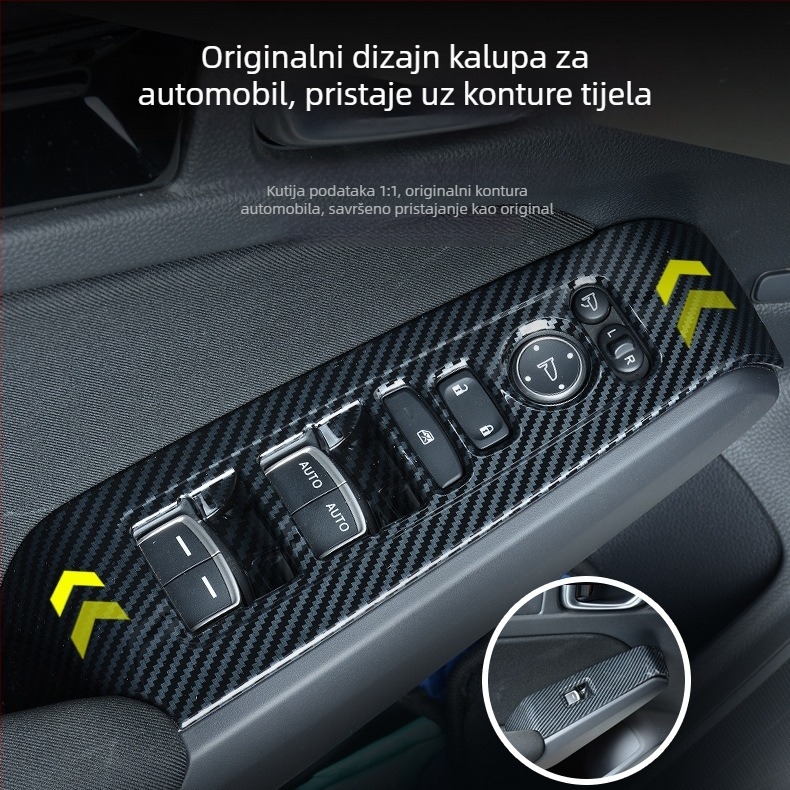 Unutarnja prilagodba za Honda Civic 11. generacije: okvir središnjeg pločnog sustava s stražnjim otvorom za ventilaciju i staklenim prekidačem, ABS
