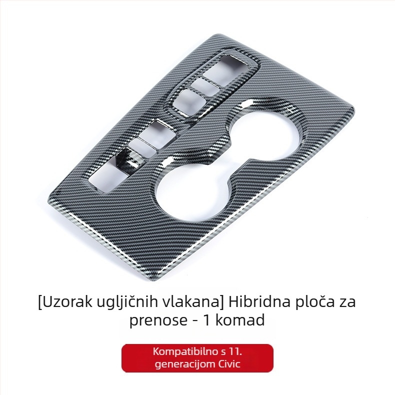 Unutarnja prilagodba za Honda Civic 11. generacije: okvir središnjeg pločnog sustava s stražnjim otvorom za ventilaciju i staklenim prekidačem, ABS