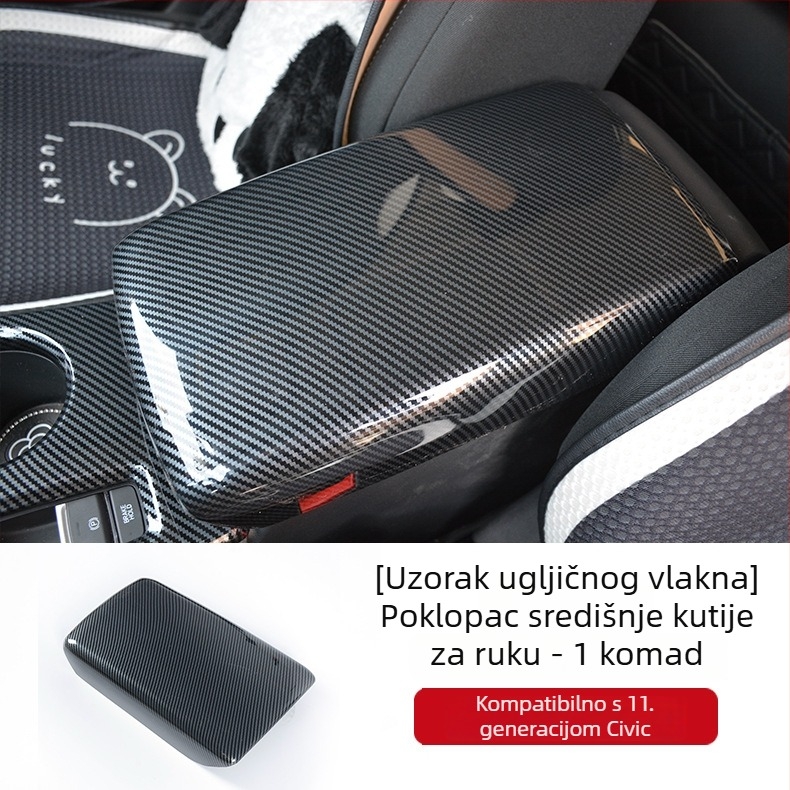 Unutarnja prilagodba za Honda Civic 11. generacije: okvir središnjeg pločnog sustava s stražnjim otvorom za ventilaciju i staklenim prekidačem, ABS