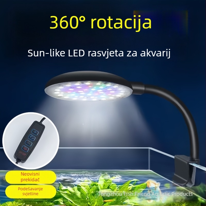 Klip LED rasvjeta za akvarij Mai Bao Mini Light Panel, potpuno spektra, USB, 7W, 150 g