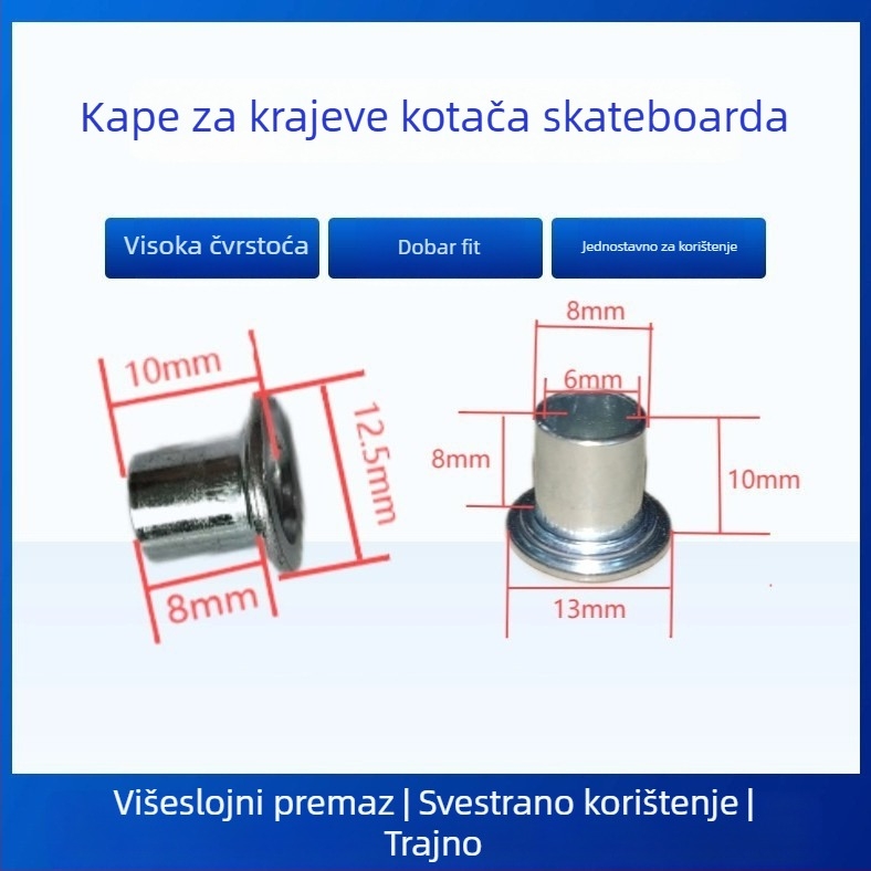 Aksesoari za os kotača na rolama – plastična navlaka za učvršćivanje kotača, jednoslojna konfiguracija, metalni kotači, univerzalna upotreba