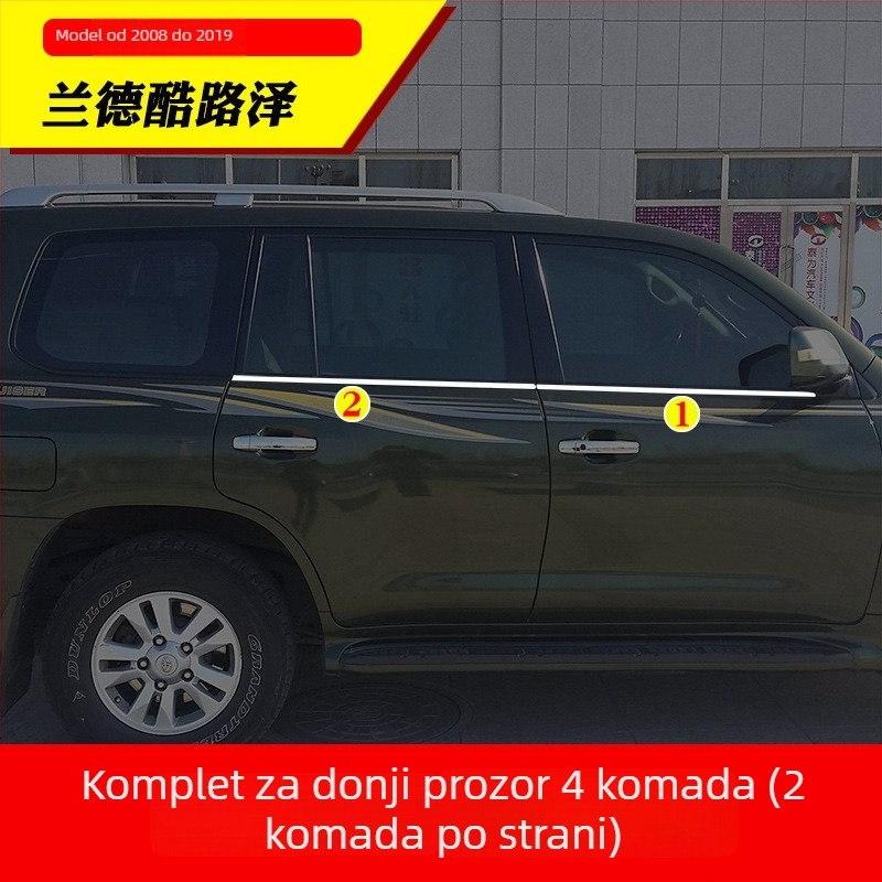 Dekorativne trake za prozore Toyota Prado/Land Cruiser (2004–2020) – naljepnice za karoseriju