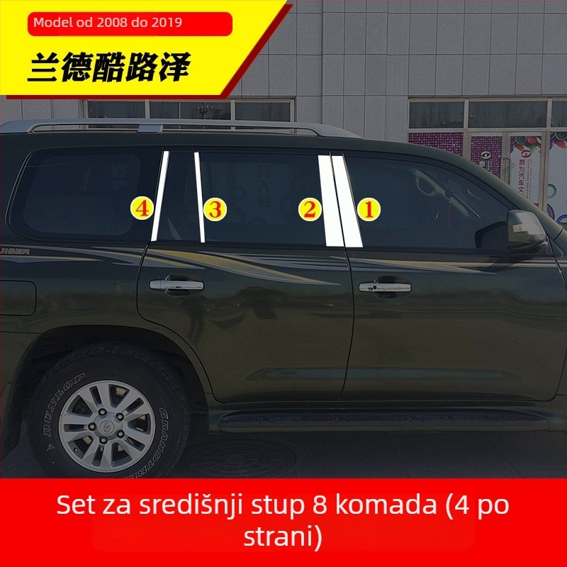 Dekorativne trake za prozore Toyota Prado/Land Cruiser (2004–2020) – naljepnice za karoseriju