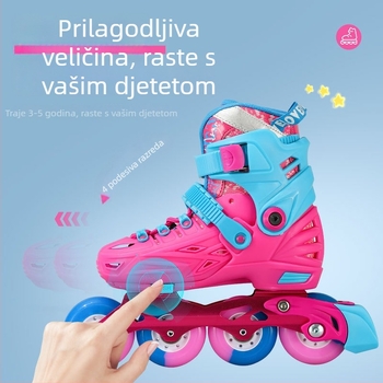 Dječje profesionalne inline rolere s aluminijskim okvirom, lagane i izdržljive.