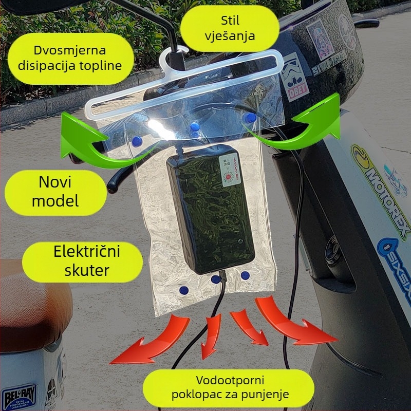 Vodootporno pokrivalo za punjač električnog bicikla – APKI, otvaranje snap kopčom, kvadratno vješanje, boemski, pastoralni, japanski, minimalistički, lagani luksuz