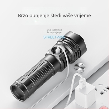 Punopunjiva podvodna LED svjetiljka za ronjenje – aluminijska legura, 800 mAh, domet 100–200 m