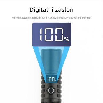 Fener s teleskopskim zumom od aluminijske legure, LED, 20W, punjiva, ručno pokretanje, za kampiranje i nužne situacije