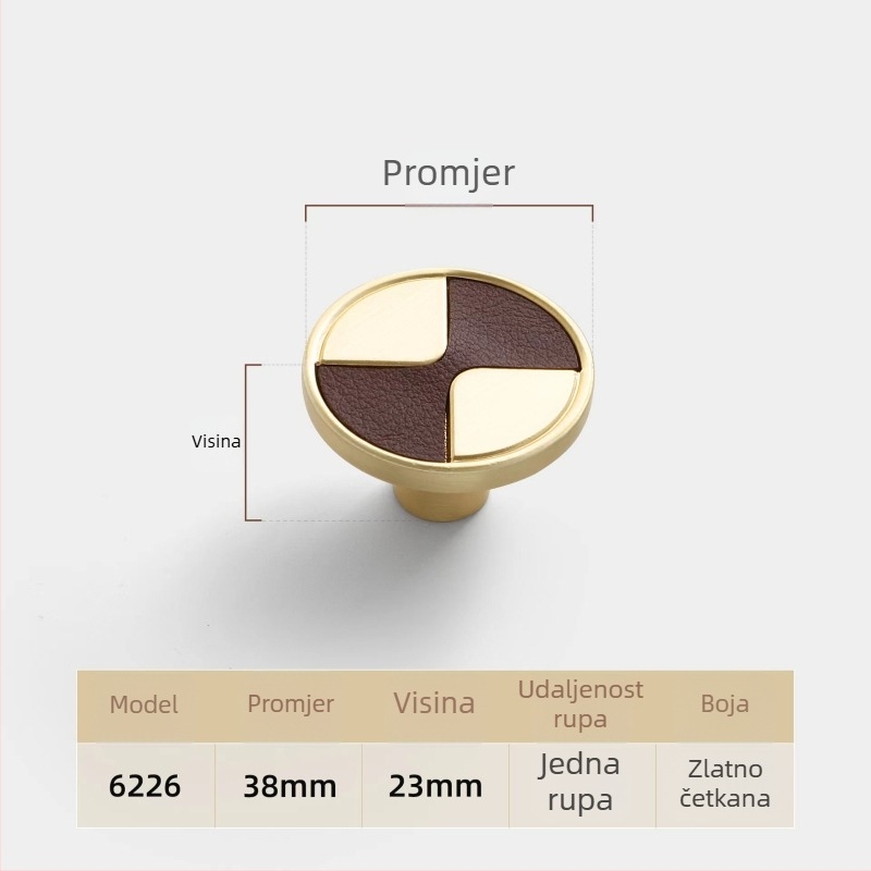 Polukružna ručka za vrata ormara od cinkove legure, moderan luksuzni dizajn