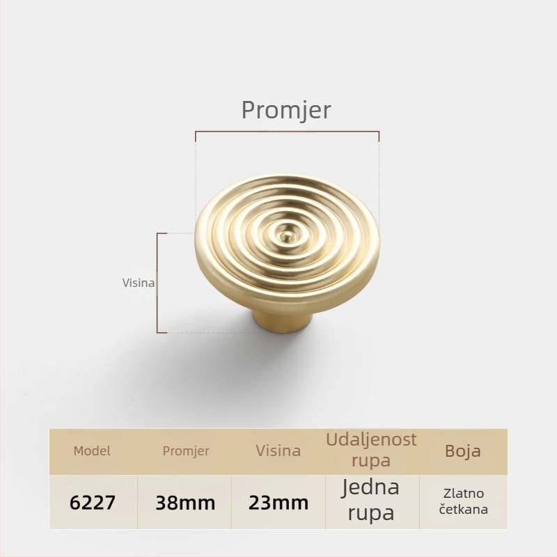 Polukružna ručka za vrata ormara od cinkove legure, moderan luksuzni dizajn