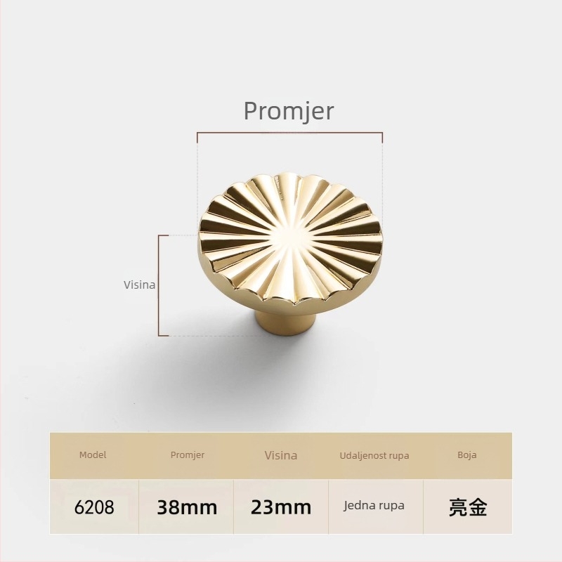 Polukružna ručka za vrata ormara od cinkove legure, moderan luksuzni dizajn