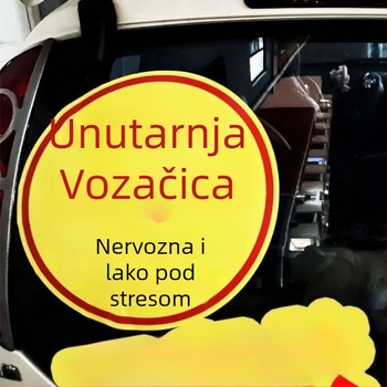 Heni Reflektivna upozoravajuća naljepnica s karikaturom, montaža usisnom čašom, za žene vozačice