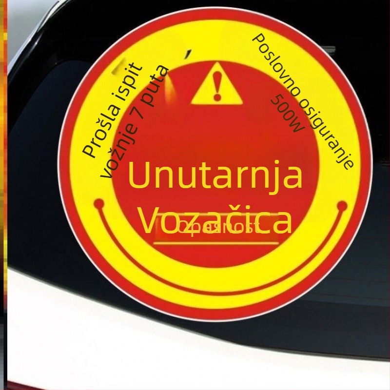 Heni Reflektivna upozoravajuća naljepnica s karikaturom, montaža usisnom čašom, za žene vozačice