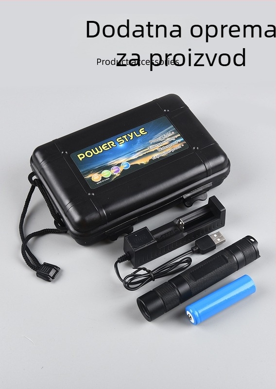 UV svjetiljka za identifikaciju — LED, 5W, baterija 2200mAh, domet do 50 m, višestruka funkcionalnost, uključen punjač