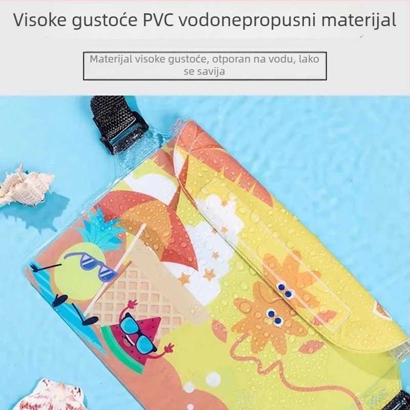 Vodootporna torbica za telefon oko struka – s prugastim uzorkom, unisex, pogodno za plivanje i ronjenje