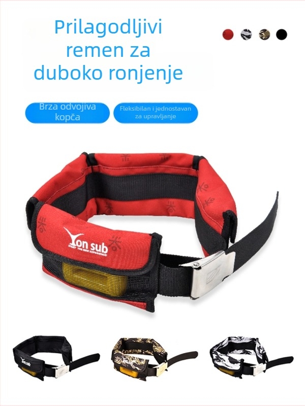Pojas za ronjenje za utege s 3–4 džepa, najlon, kapacitet 30L, s podlogom, Yon Sub