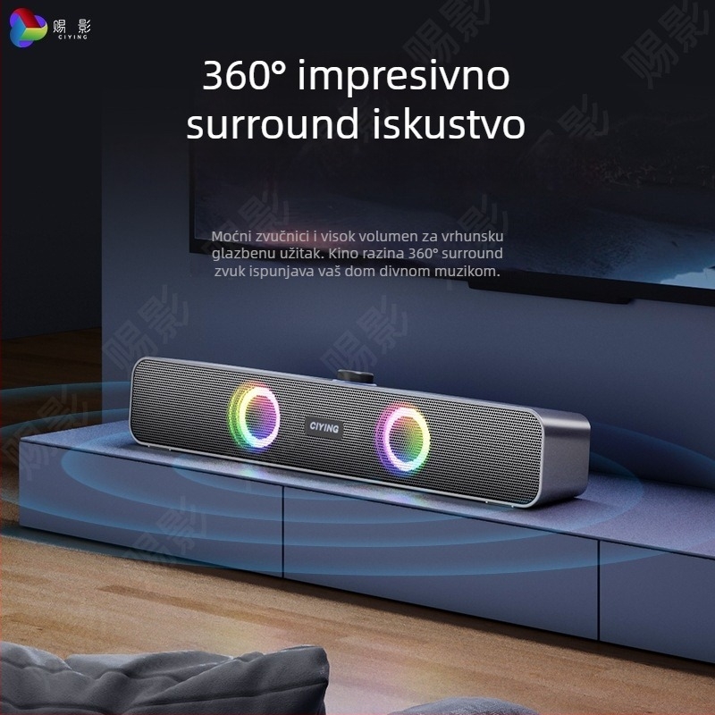 Bluetooth stolni zvučnik s integriranom baterijom 1200-2000mAh, 10W izlaz, Bluetooth 5.0, frekvencijski raspon 60 Hz–15 kHz, SNR ≥75 dB