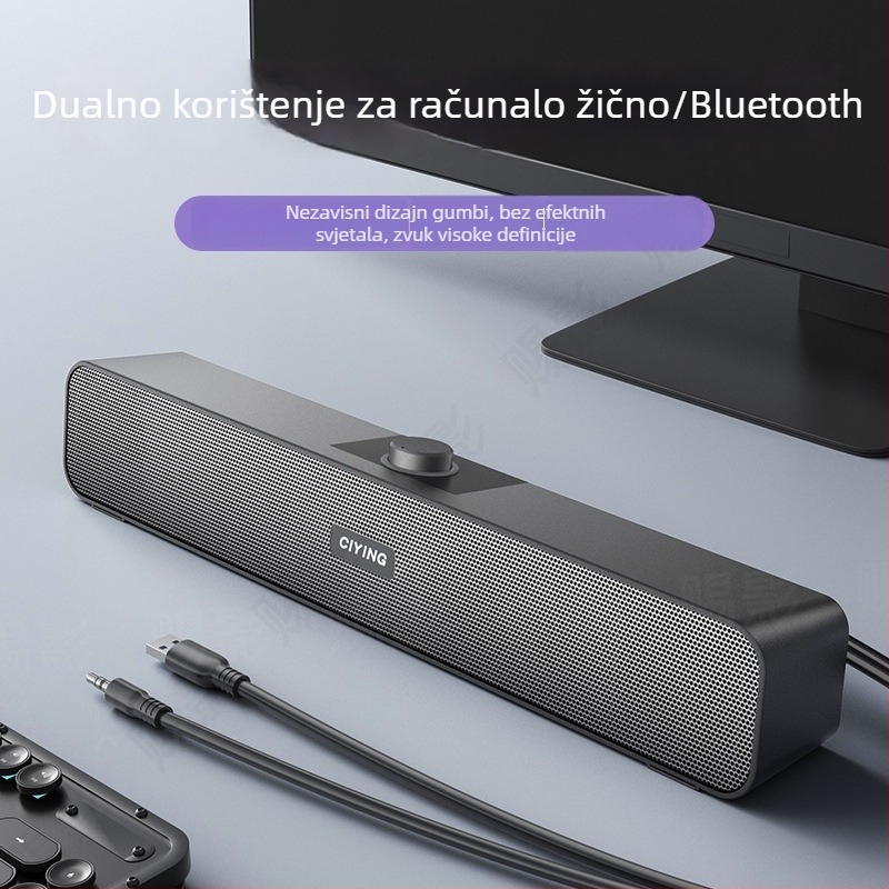 Bluetooth stolni zvučnik s integriranom baterijom 1200-2000mAh, 10W izlaz, Bluetooth 5.0, frekvencijski raspon 60 Hz–15 kHz, SNR ≥75 dB
