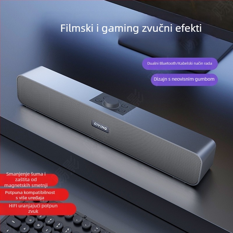 Bluetooth stolni zvučnik s integriranom baterijom 1200-2000mAh, 10W izlaz, Bluetooth 5.0, frekvencijski raspon 60 Hz–15 kHz, SNR ≥75 dB
