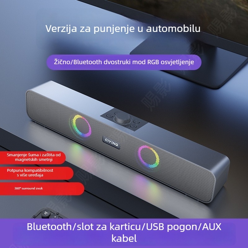 Bluetooth stolni zvučnik s integriranom baterijom 1200-2000mAh, 10W izlaz, Bluetooth 5.0, frekvencijski raspon 60 Hz–15 kHz, SNR ≥75 dB