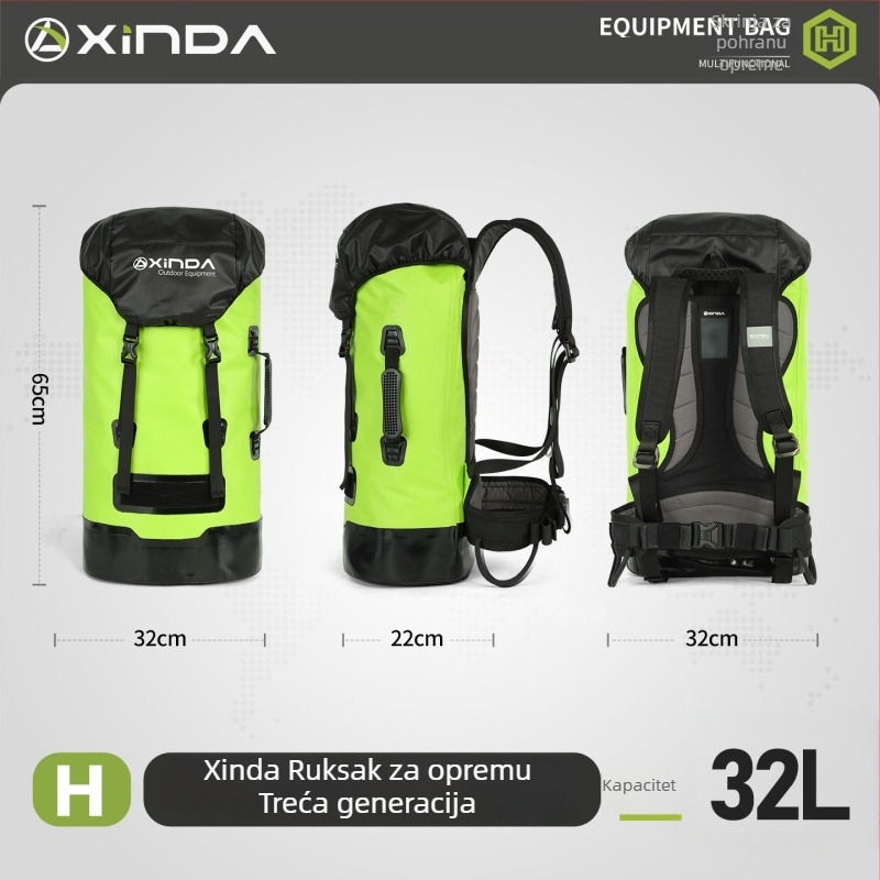 Ruksak Xinda H Series za aktivnosti na otvorenom, vodootporan za plovidbu rijekom i speleologiju, spašavanje, planinarenje i penjanje – velika kapaciteta