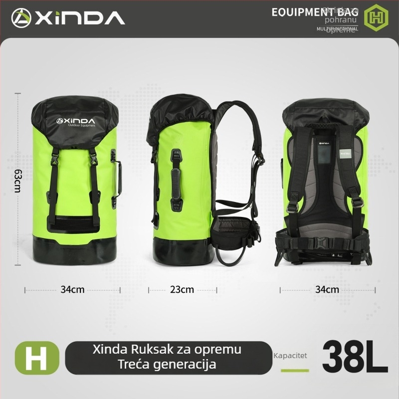 Ruksak Xinda H Series za aktivnosti na otvorenom, vodootporan za plovidbu rijekom i speleologiju, spašavanje, planinarenje i penjanje – velika kapaciteta