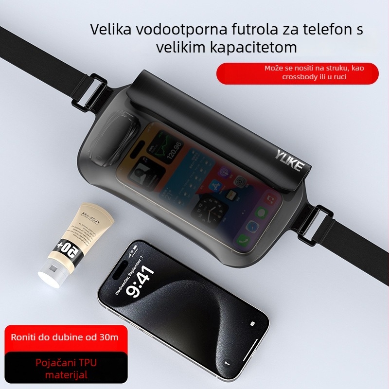 Feather vodootporna torbica za telefon za aktivnosti na otvorenom – TPU materijal, jednostavan dizajn, za sve uzraste, unisex