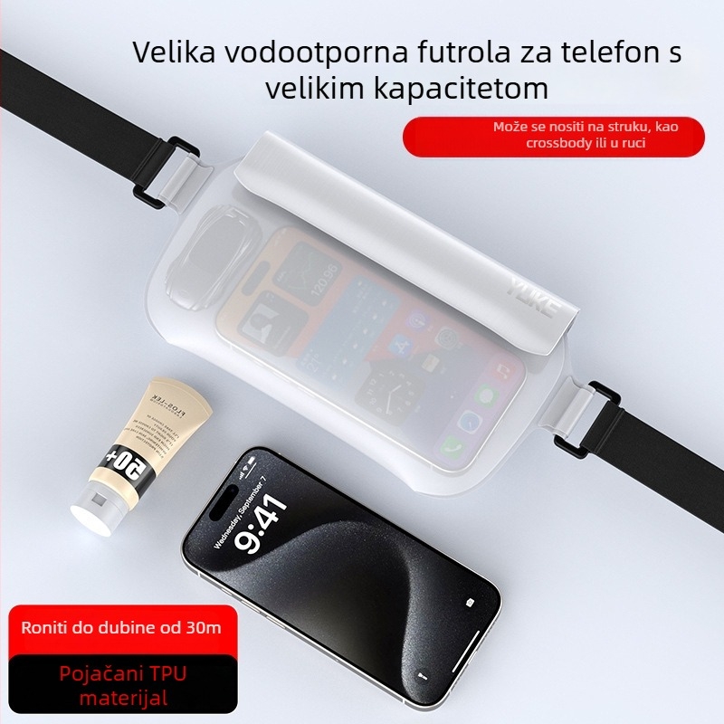 Feather vodootporna torbica za telefon za aktivnosti na otvorenom – TPU materijal, jednostavan dizajn, za sve uzraste, unisex