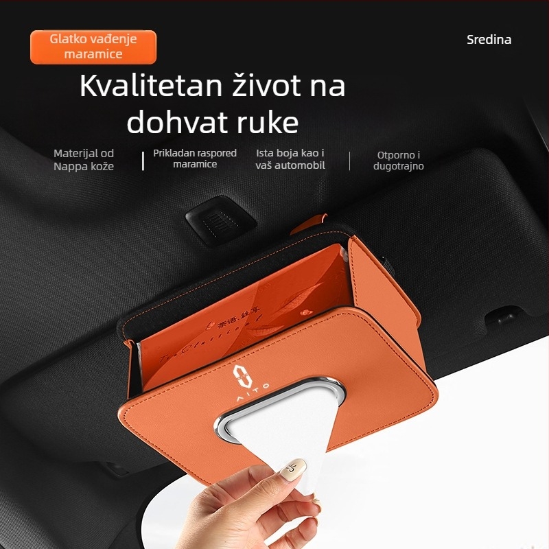 Kožna viseća kutija za maramice za stražnju naslonu sjedala automobila, nepersonalizirana