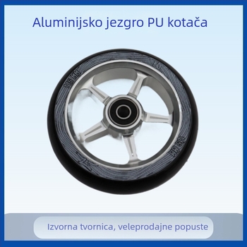 Kotač PU od aluminijske legure, jednoslojni dizajn, za skejtbord, kolica za kupovinu i invalidska kolica