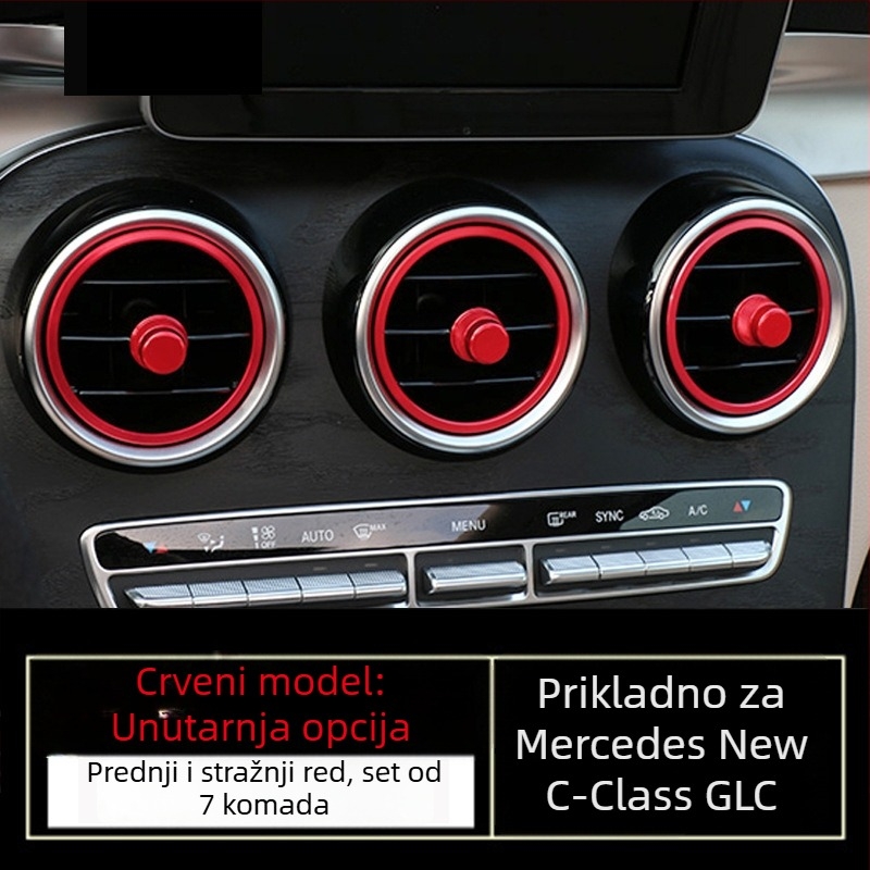 Prsten ventilacijskog izlaza automobila — aluminijska legura, Modell 0005, prilagodba po narudžbi, s tiskanim logotipom