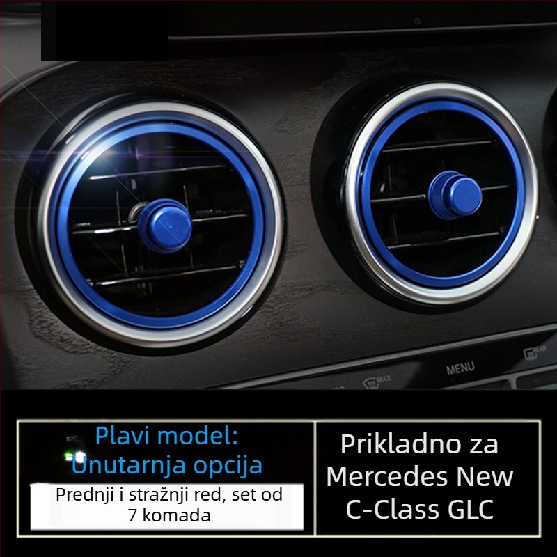 Prsten ventilacijskog izlaza automobila — aluminijska legura, Modell 0005, prilagodba po narudžbi, s tiskanim logotipom