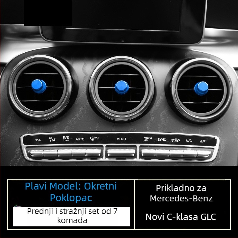 Prsten ventilacijskog izlaza automobila — aluminijska legura, Modell 0005, prilagodba po narudžbi, s tiskanim logotipom