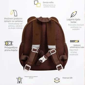 Ruksak za vrtić s 3D dizajnom, diving cloth materijal, prozračan, ultra lagan, za uzrast 3–6 godina