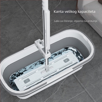 Set mop i kanta s preklopnim dizajnom, nosivost >10 kg, dehidracija 50–60%, otpornost na koroziju razina 10, 40–60% virgin plastike