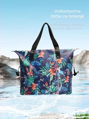 Plažna torba s digitalnim otiskom, karbonska vlakna, vodootporan materijal, kapacitet 30 L, unisex