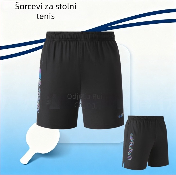 Šortsi za stolni tenis za trčanje – Unisex, sve sezone, četverostruka elastičnost, brzo sušeći poliester 100%