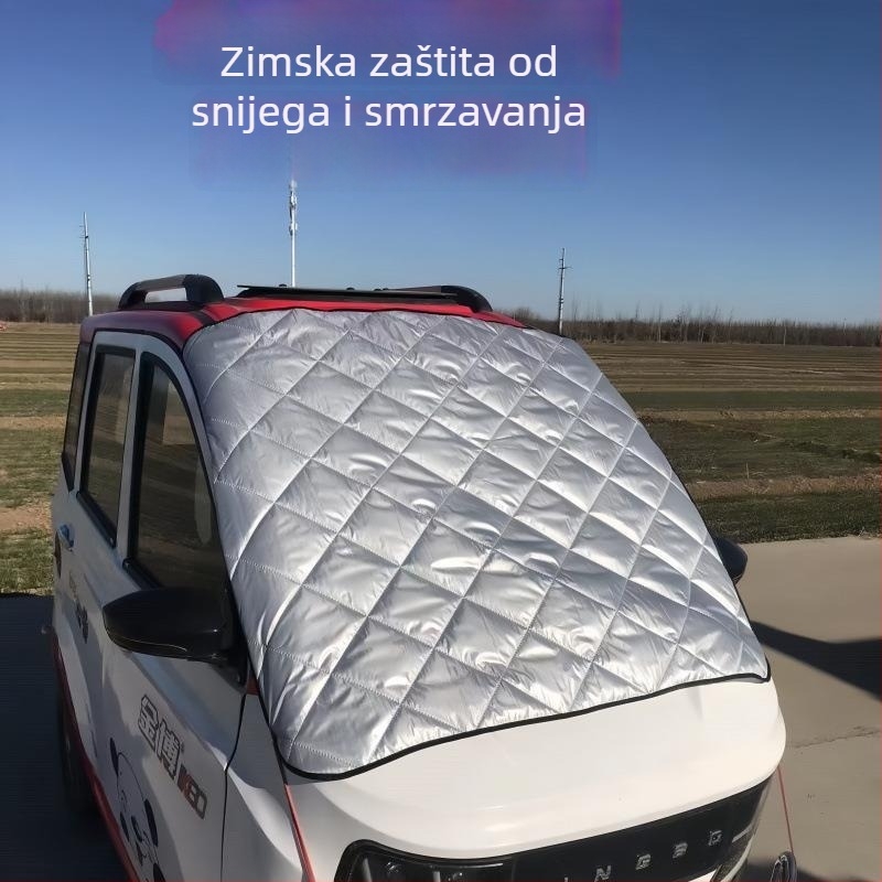 Navlaka za prednje staklo tricikla, zaštita od snijega i zaleđivanja, izolacija svjetla i topline, produženi dizajn, ugradnja statičnim naljepnicama