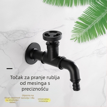 Zidna slavina za perilicu rublja — bakar, keramičko jezgro ventila, elektroplatirani završetak, model SZ2306