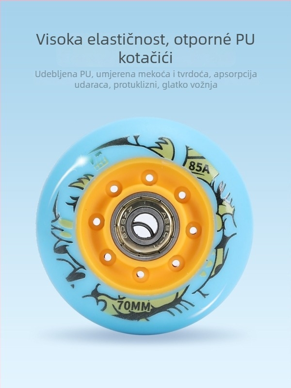 Dječje inline patike, podesive, PU kotači, PP gornji dio, jednostavne konstrukcije, za početnike