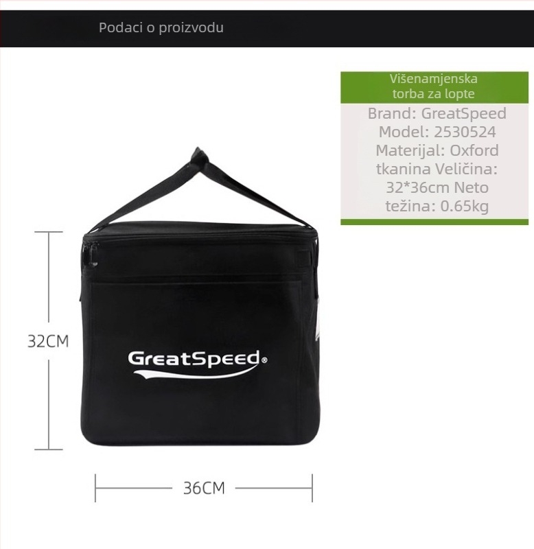 GREATSPEED Torba za tenis lopte u cijevi s izolacijom, velika kapaciteta, prijenosna